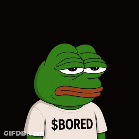 A Frog With A Shirt That Says $ Bored GIF