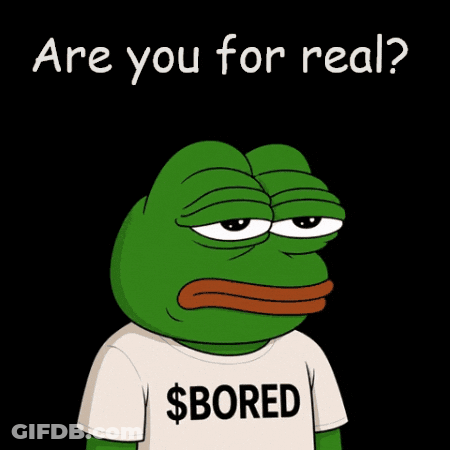 A Frog With A Shirt That Says $ Bored GIF