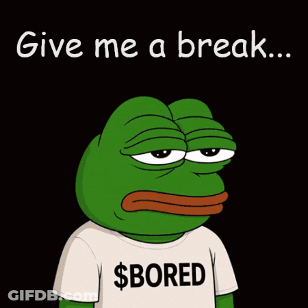 A Frog With A Shirt That Says $ Bored On It GIF