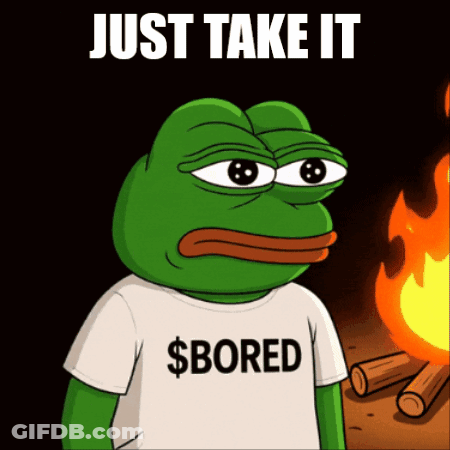 A Frog With A Shirt That Says $ Bored On It GIF