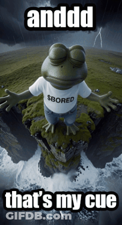 A Frog With A Shirt That Says $ Bored GIF