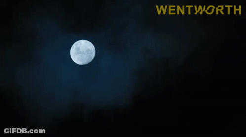 A Full Moon In A Dark Sky With The Word Wentworth In The Corner GIF