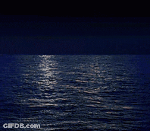 A Full Moon Is Reflected In The Water GIF