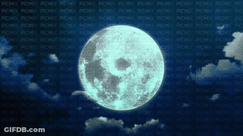 A Full Moon Is Surrounded By A Repeating Pattern Of The Words Picmix GIF
