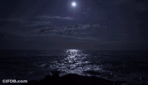 Bright Full Moon Over Water GIF