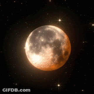 A Full Moon Surrounded By Stars In A Dark Night Sky GIF