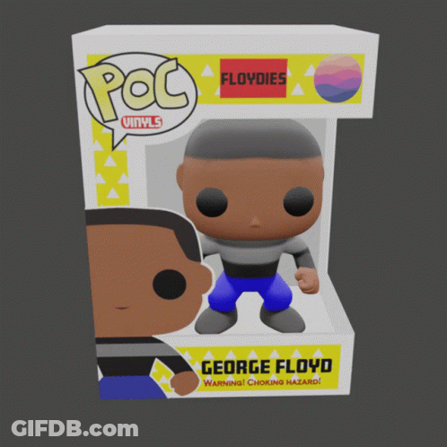 A Funko Pop Of George Floyd Sits Inside Of A Box GIF