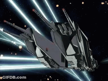 A Futuristic Space Ship With The Letter S On Its Side GIF