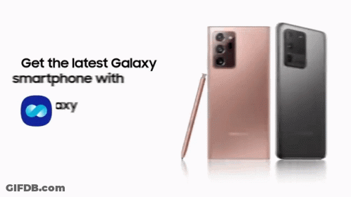 A Galaxy Forever Advertisement With Two Phones And A Pen GIF