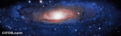A Galaxy With A Red Center And A Blue Background GIF