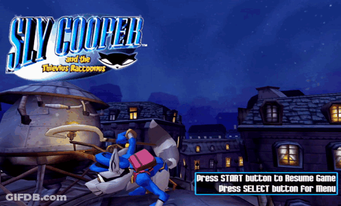 A Game Called Sly Cooper And The Thieves Raccoons Is Being Played GIF