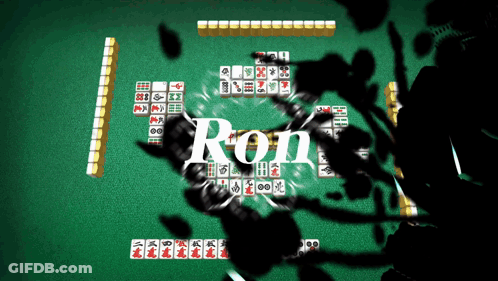 A Game Of Mahjong With The Word Ron In The Middle GIF