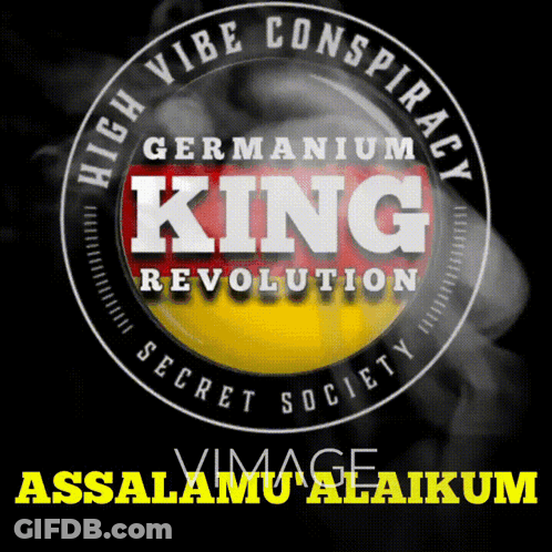 A Germanium King Revolution Secret Society Logo On A Black Background GIF