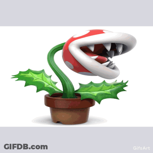 A Gif Art Of A Carnivorous Plant With A Mouth Open GIF
