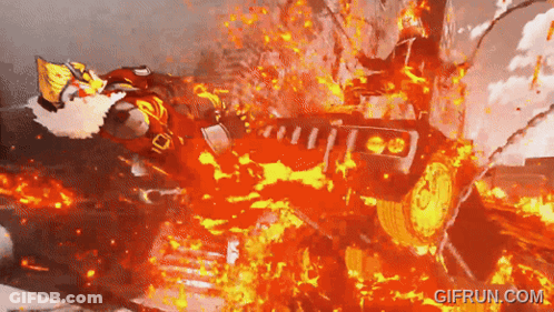 A Gif From Gifrun.com Shows A Jeep Exploding In Flames GIF