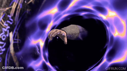 Hand Reaching Out Of Black Hole GIF