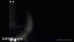 A Gif From Gifrun.com Shows A Smiling Face In A Dark Room GIF