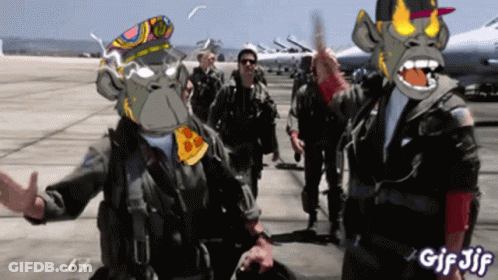 A Gif Of A Group Of Soldiers With A Gorilla On Their Head GIF