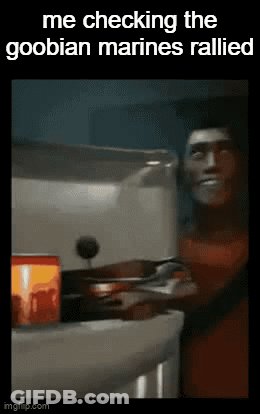 A Gif Of A Man Checking The Goobian Marines Rallied GIF