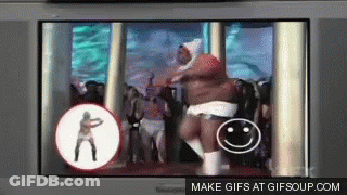 A GIF Of A Man Dancing With A Smiley Face GIF