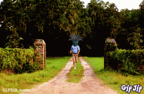 A Gif Of A Man Walking Down A Dirt Road With The Words Gif Jif At The Bottom GIF