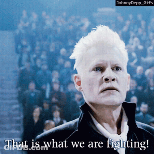 A Gif Of A Man With White Hair Says That Is What We Are Fighting GIF