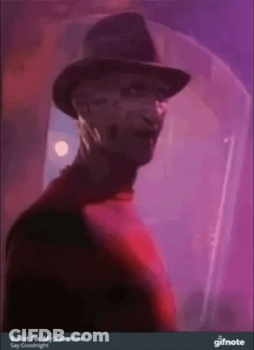 A Gif Of Freddy Krueger From Nightmare On Elm Street Is Titled Bullet For My Valentine GIF