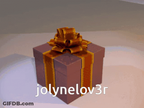 A Gift Box With A Bow And The Name Jolynelov3r GIF