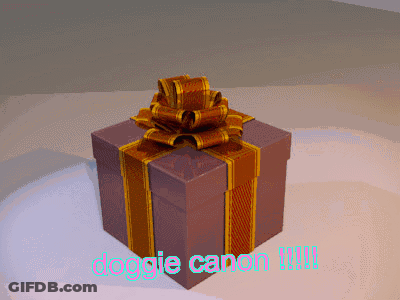 Gift Box With Bow And Doogie Canon GIF