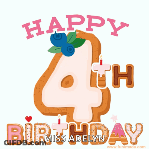 A Gingerbread Cookie With The Number 4 On It GIF