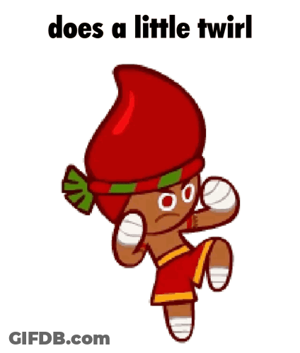 A Gingerbread Man With A Red Hat And Boxing Gloves . GIF