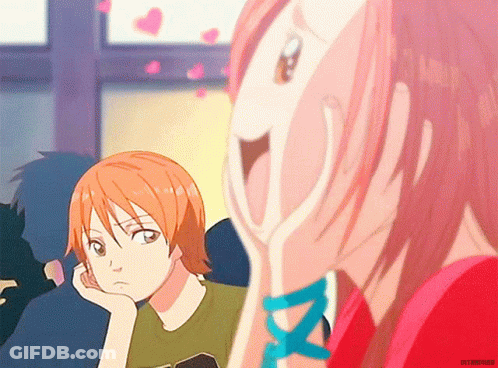 Girl Covering Face With Hands While Boy Looks On GIF