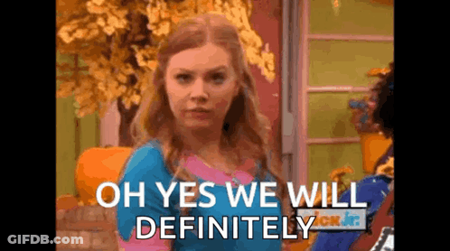 A Girl From A Cartoon Is Making A Funny Face And Saying `` Oh Yes We Will Definitely '' . GIF