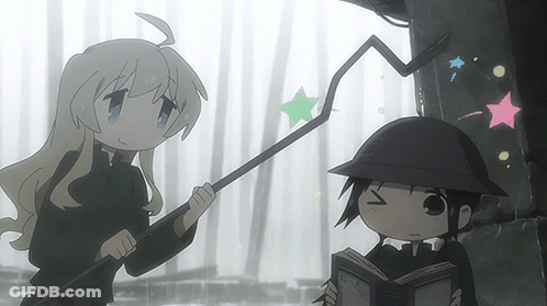 A Girl Holding A Wand And A Boy Reading A Book GIF