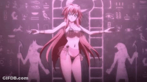 A Girl In A Bikini Is Standing In Front Of A Wall With A Lot Of Drawings On It . GIF