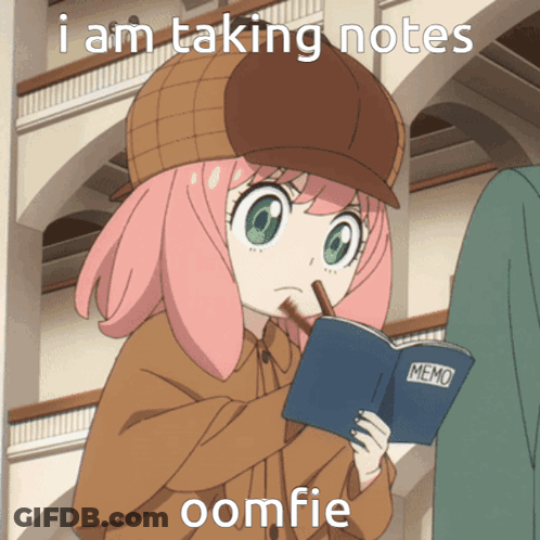 A Girl In A Detective Hat Is Holding A Book That Says Memo On It GIF
