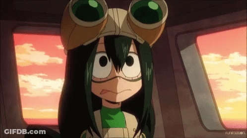 A Girl In A Frog Costume Is Looking Out A Window GIF