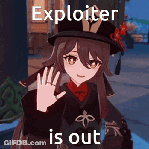 A Girl In A Hat Is Giving A High Five With The Words Exploiter Is Out Below Her GIF
