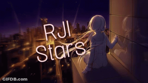 A Girl In A Kimono Looks At A Shooting Star In The Sky GIF