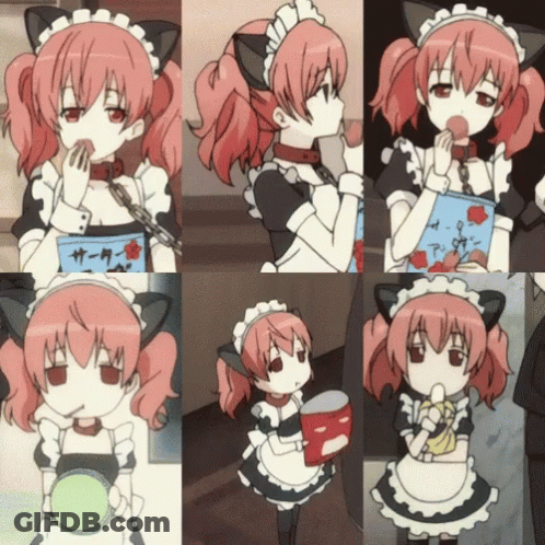 Girl In Maid Outfit Holding Book A GIF