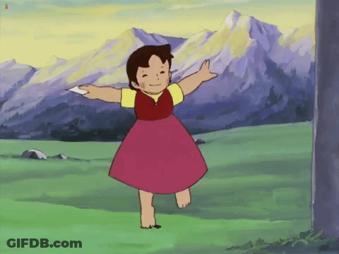 A Girl In A Pink Dress Is Dancing In A Field GIF