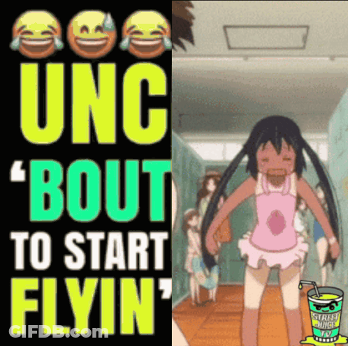 A Girl In A Pink Dress Is Standing In A Hallway Next To A Sign That Says " Bout To Start Flyin " GIF