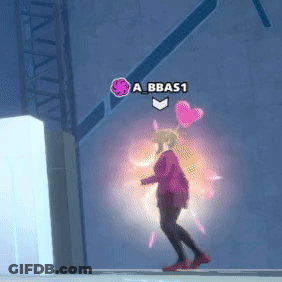 A Girl In A Pink Jacket Is Standing In Front Of A Wall With The Name A_bbas1 Above Her GIF