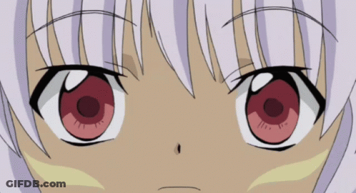 A Girl In A Pink Kimono Is Flying Through The Air With A Blue And Yellow Sword GIF