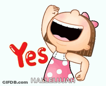A Girl In A Pink Polka Dot Dress Is Laughing And Saying Yes GIF
