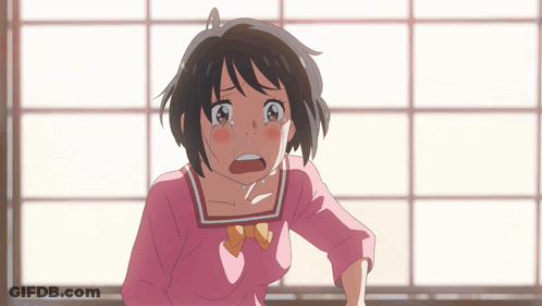 A Girl In A Pink Shirt Is Crying With Tears Running Down Her Cheeks GIF