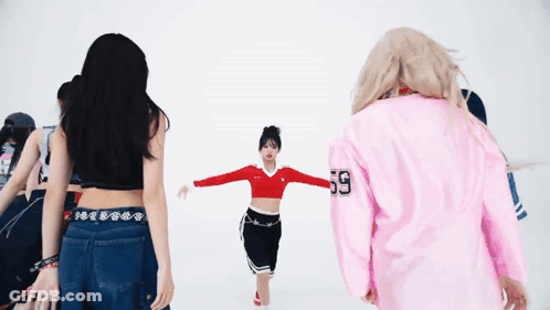 A Girl In A Pink Shirt With The Number 59 On The Back GIF