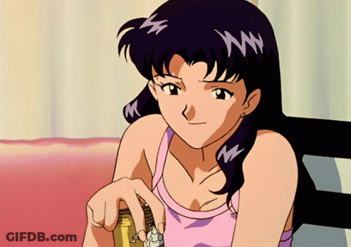 A Girl In A Pink Tank Top Is Holding A Can GIF