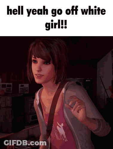 A Girl In A Pink Tank Top Says Hell Yeah Go Off White Girl ! GIF