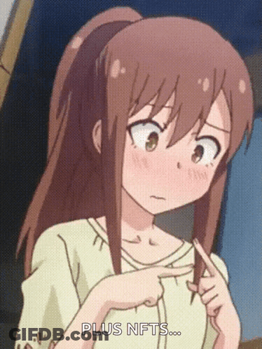 Girl Pointing At Herself Plus NFTs GIF